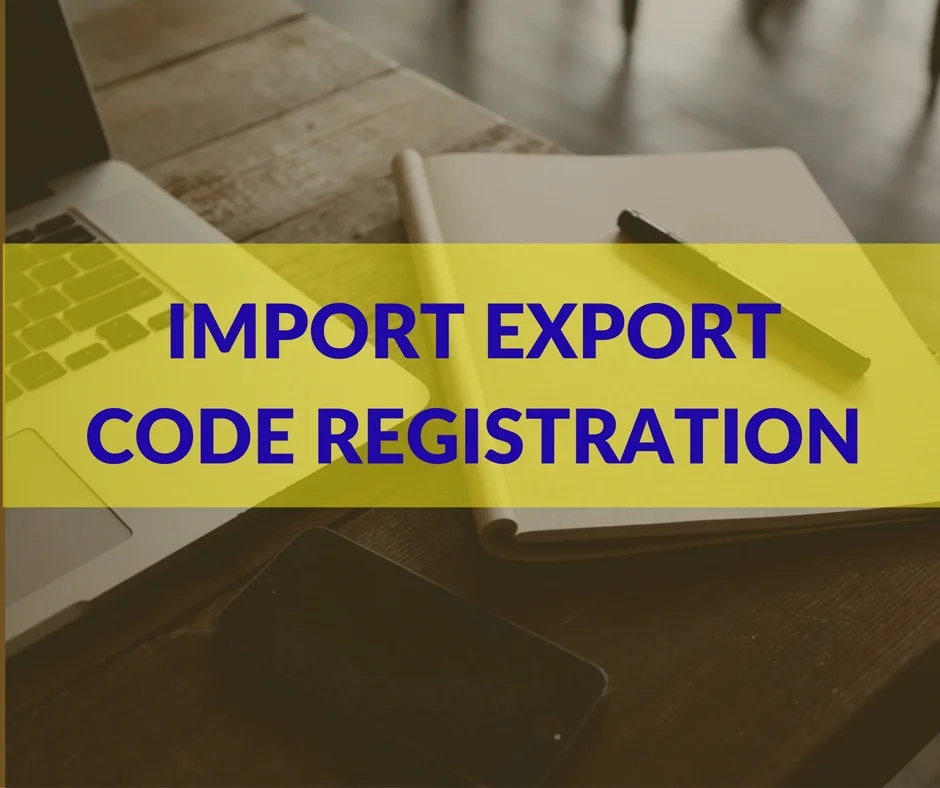 The image shows many boxes with the text "Import Export Code Registration" in the middle with a yellow background and blue font.
