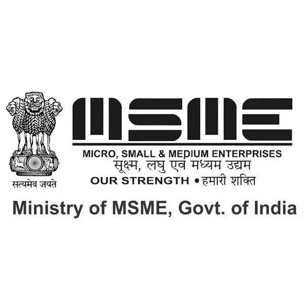 The image with a white background shows the symbol of MSME and the text "Ministry of MSME, Govt. of India."